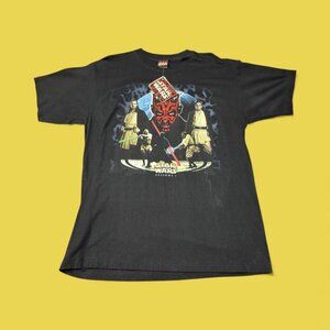 NWT Vintage Star Wars T-Shirt Men L Episode One 1 Darth Maul Black Lucasfilm Y2K